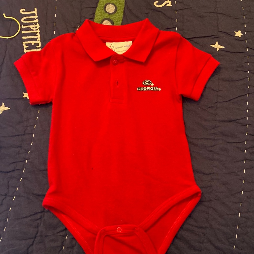 Red University of Georgia onesie- never been worn